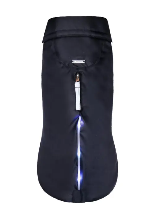 Pour mieux aménager votre jardin：Manteau imperméable pour chien coloris noir Wouapy LED - Taille 30