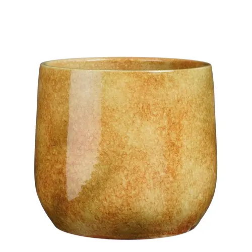 Pour votre jardin:Pot rond coloris jaune en terre cuite Hugo Mica Decorations - 25 x Ø 28 cm