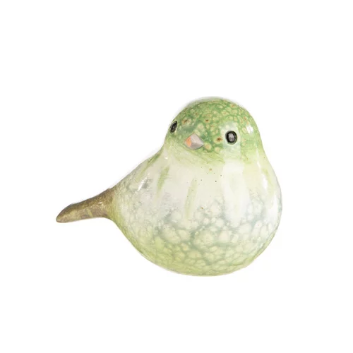 Pour créer votre espace extérieur:Oiseau coloris vert en terre cuite - 6,5 x 7 cm