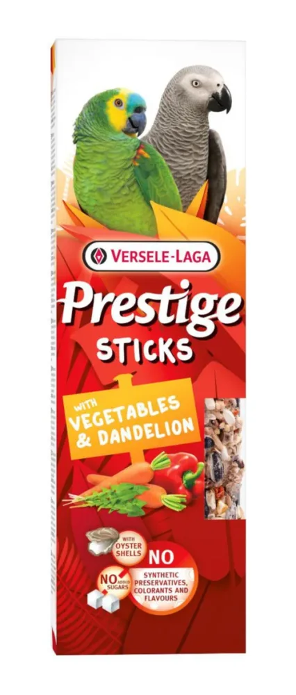 Votre allié à l’extérieur：Friandises pour perroquets Versele Laga Prestige Sticks Légumes & Pissenlit - 2 x 70 g