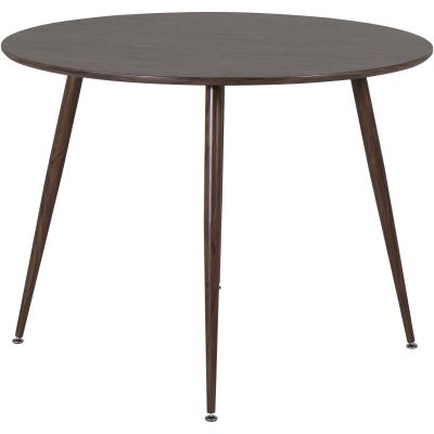 Table ronde en MDF et acier Plaza 100 cm (Noyer)