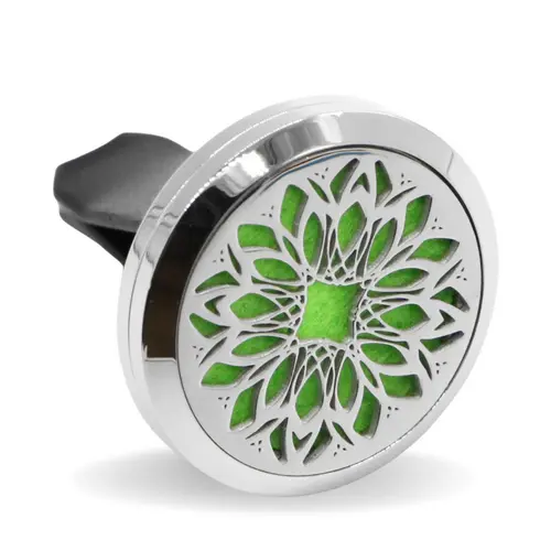 Indispensable au jardin:Diffuseur de voiture Clip'Arôme pétale de fleur coloris gris en inox Zen' Arôme