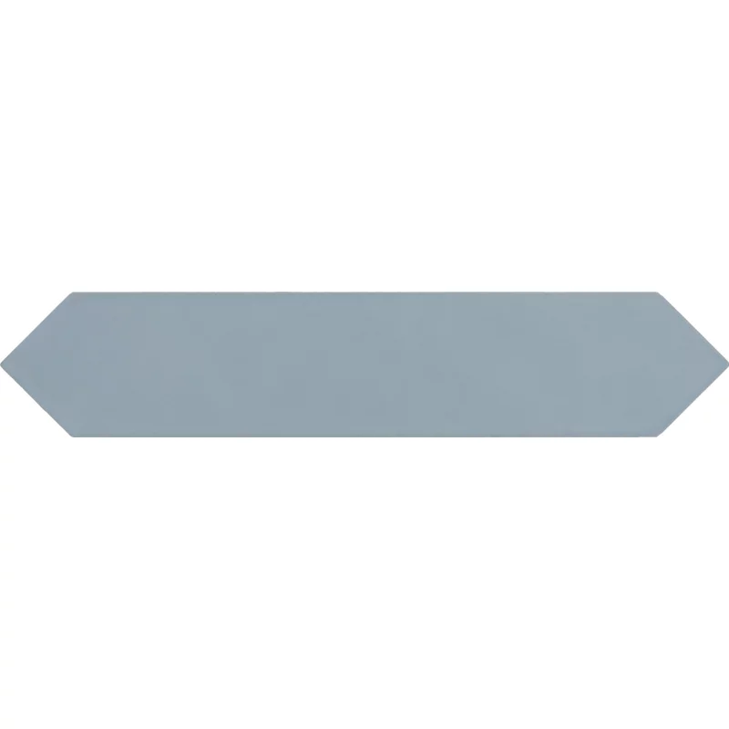 Carrelage mur faience forme navette 5 × 25 cm mate LANSE BLUE