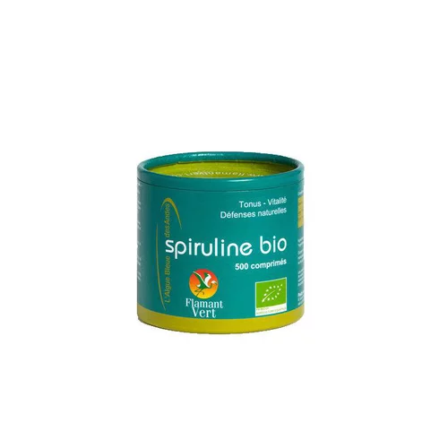 Une idée maline pour le jardin:Spiruline bio des Andes Flamant vert - 500 comprimés
