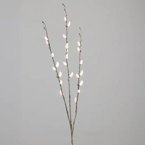 Un choix pratique pour le jardin：Branche artificielle de chatons de saule en osier rose clair à 3 rameaux - 77 cm