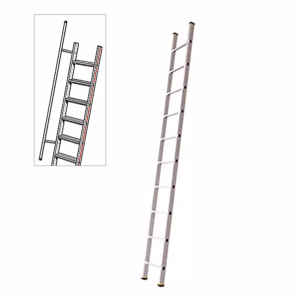 Echelle simple 8 échelons – Hauteur atteindre 2.28m | Largeur 0.35m | Avec 1 main | courante | 8108 | MC
