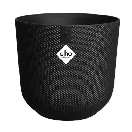 Bien utile au jardin：Cache-pot en plastique living noir Elho Jazz - Ø 26 cm