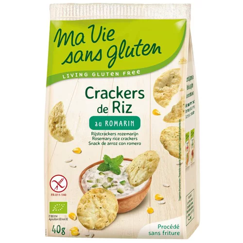 Pour créer votre univers jardin:Crackers de riz au romarin bio en sachet de 40 g