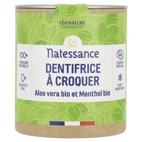 Pour simplifier vos extérieurs：Dentifrice à croquer aloe vera et menthol Natessance - 52 g
