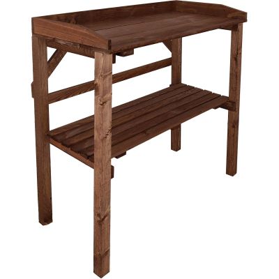 Table à rempoter en pin Nature (Teinté marron)