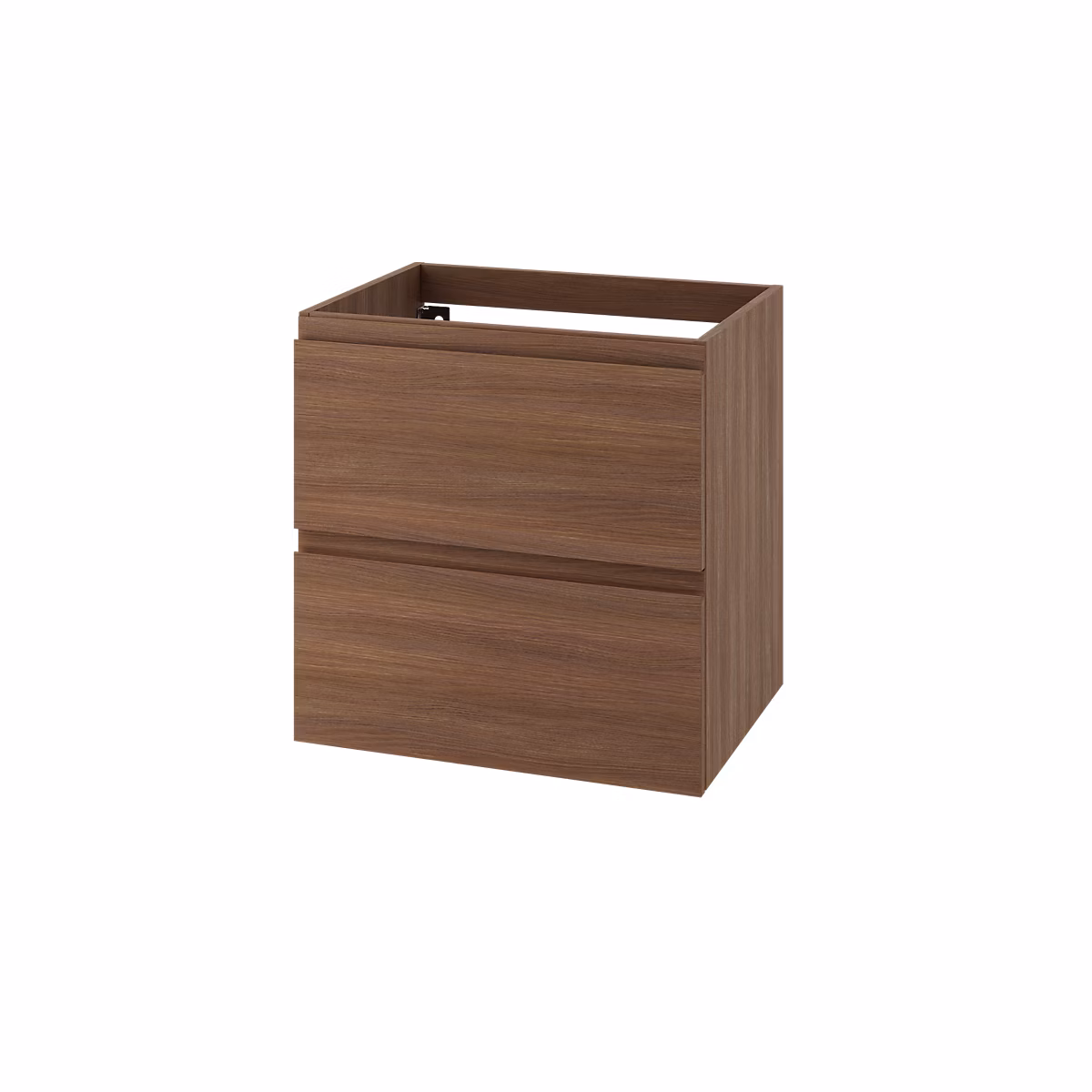 Meuble sous vasque suspendu effet chêne foncé 2 tiroirs l.60 x H.60 x P.45 cm GoodHome Imandra – Réf. FXWWQWPZF2474824216