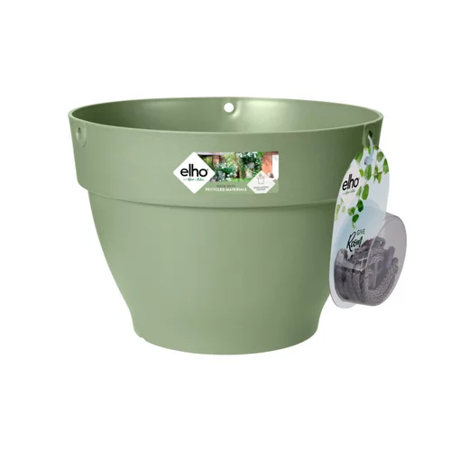 Jardin utile：Suspension en plastique vert pistache Elho Vibia Campana - Ø 26 cm